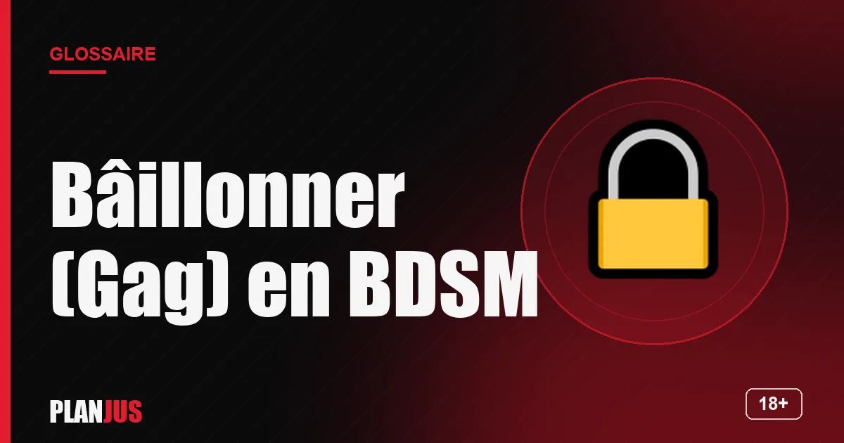 Illustration du terme « Bâillonner (Gag) en BDSM » – glossaire PLANJUS