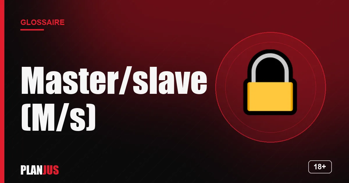 Illustration du terme « Master/slave (M/s) » – glossaire PLANJUS