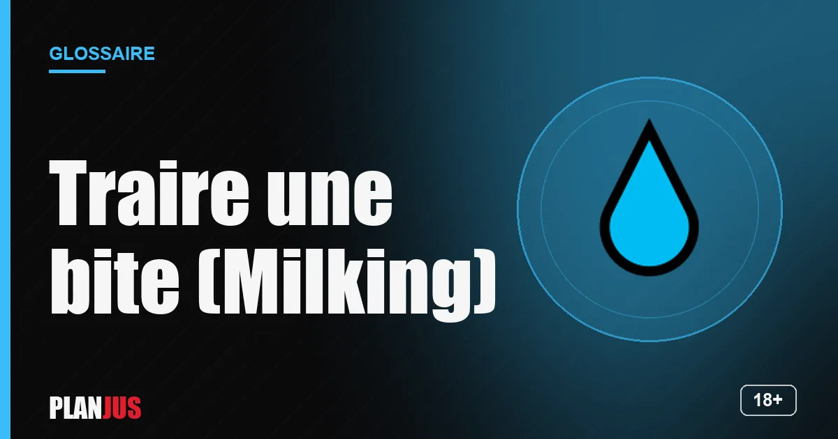 Illustration du terme « Traire une bite (Milking) » – glossaire PLANJUS
